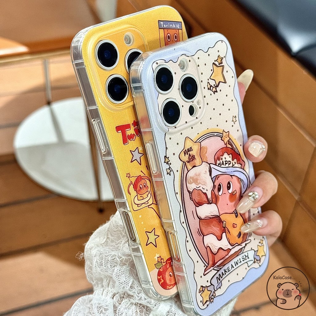 สําหรับ Samsung Galaxy Note 20 Ultra 10 Plus Lite 20+ 10+ เคสโทรศัพท์น่ารัก Twinkle Star Person Apple Polka Dot สีส้มการ์ตูนปลอกอ่อนกรณีฝาหลัง - รูปที่ 3