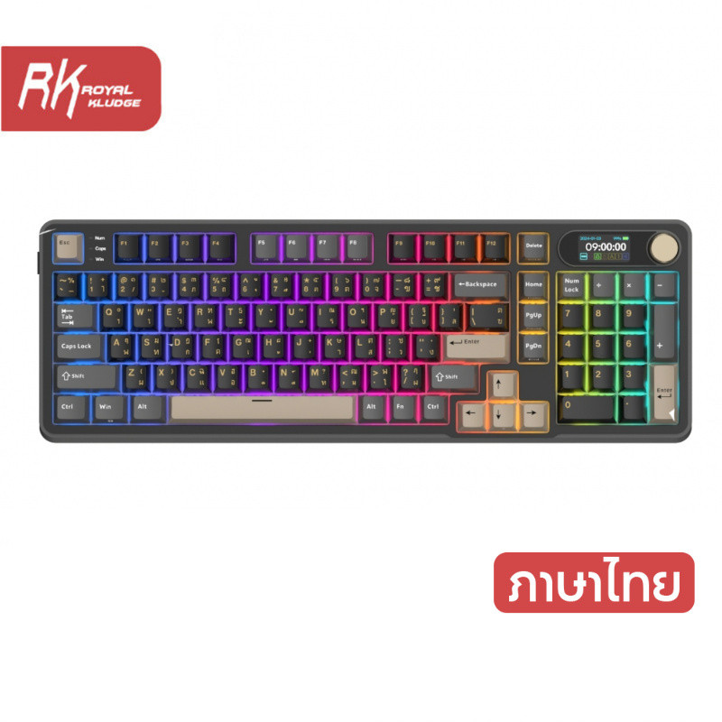 ใหม่ Royal Kludge RK S98 Blackberry 98 Key Tri-Mode RGB แบบมีสายบลูทูธ 2.4G ไร้สาย 3 โหมดพร้อมหน้าจอ