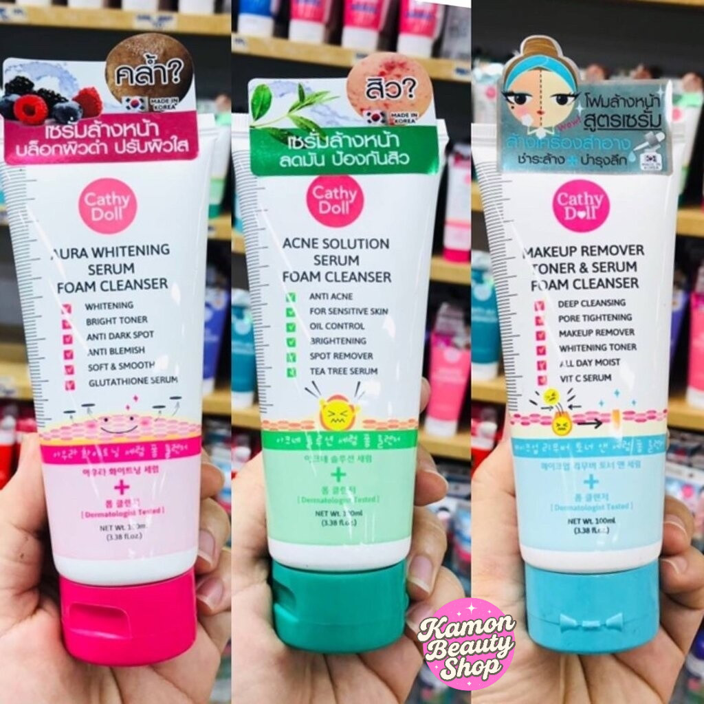 Cathy Doll Facial Foam โฟมล้างหน้า 3 สูตร โฟมล้างหน้าลดสิว / โฟมล้างหน้าผิวใส / โฟมล้างหน้าล้างเครื่องสำอาง