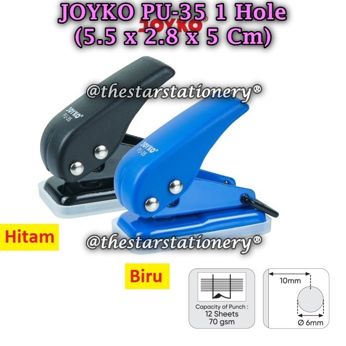 (1 ชิ้น) Punch JOYKO PU-35 1 Hole Punch / Paper Punch One Hole Joyko PU-35 (1 ชิ้น)