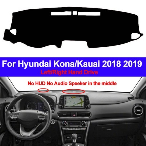 Car Inner Dash Mat Dashboard Cover Carpet For Hyundai Kona / Kauai 2018 2019