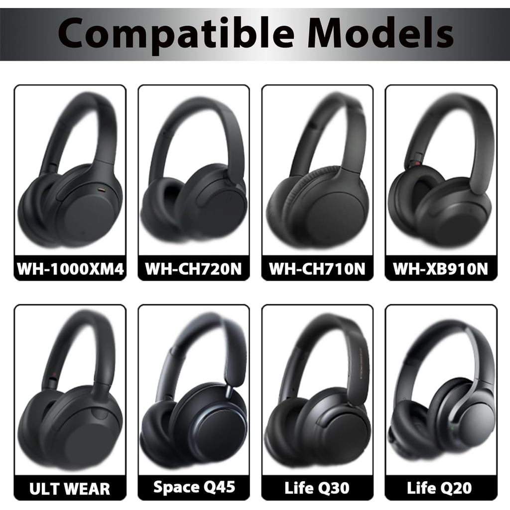 Adhiper Silicone Sweat Headband Cover for Sony WH-1000XM4, WH-CH720N, WH-XB910N, ULT WEAR, Washable 