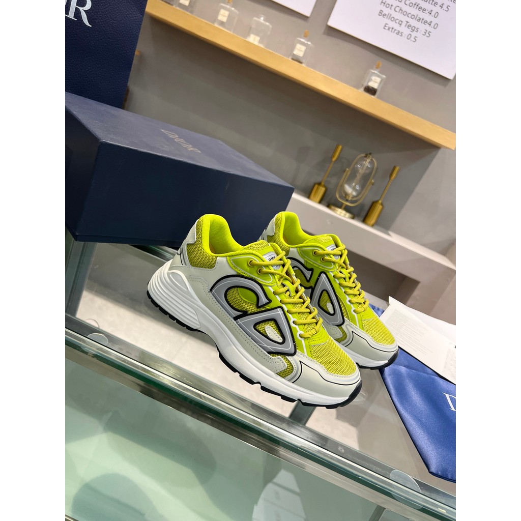 ของแท้ Daigou Dior Dior Breathable Mesh รองเท้ากีฬา Unisex รองเท้าวิ่งลําลอง Low-Top