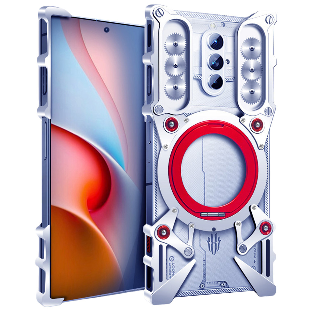 เคสโลหะแม่เหล็กสําหรับ Nubia Redmagic 8S Pro+ / 8S Pro / 8 Pro+ / 8 Pro พร้อมขาตั้งหมุนได้