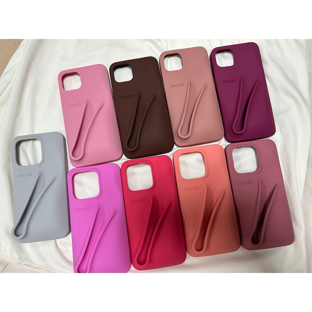 (มีโลโก้) rhode ลิปสติกซิลิโคนอ่อนนุ่มเคสโทรศัพท์สําหรับ iPhone 13 12 11 Pro Max Plus ที่วางลิปกลอสแ