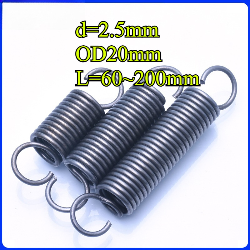 สปริงแรงดึง/สปริง d=2.5mm,OD20mm,L=60~200mm สปริงดึงพร้อมตะขอ ทาประตูโรงรถ bunnings เครื่องแกว่งCQ-M