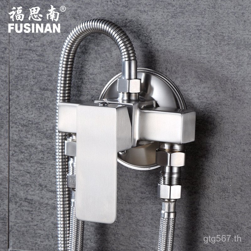ก๊อกน้ําสแตนเลสวาล์วผสมฝักบัวฝักบัวเครื่องทําน้ําอุ่นร้อนและเย็นตารางสปริงเกลอร์สามเหลี่ยมพื้นผิวภูเ