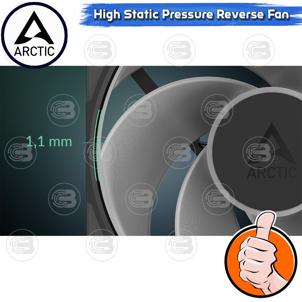 [CoolBlasterThai] ARCTIC P12 PRO REVERSE PST A-RGB BLACK (size 120 mm.) X3 Value Pack PC Fan Case ประกัน 6 ปี - รูปที่ 6