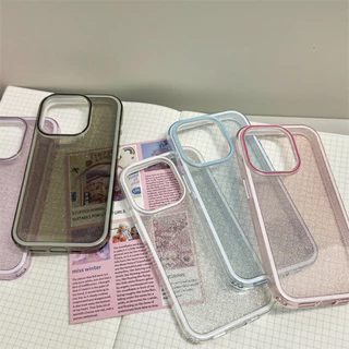 เคส 3-in-1 สำหรับ iPhone 13 17 11 Pro Max 16 15 14 13 12 Pro Max 17 Pro Max ใสเงาหรูหรา กันกระแทก นุ่ม
