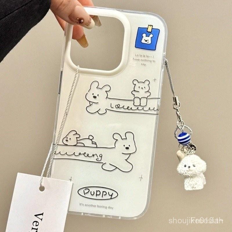 การ์ตูน Dachshund จี้ IMD เคสโทรศัพท์สองชั้นสําหรับ Samsung A71 A30s A04E A20 A73 A12 A35 A23 A31 A5