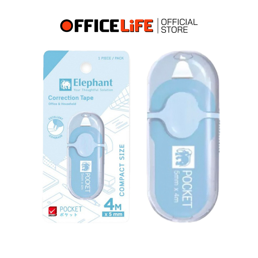 Elephant (ตราช้าง) เทปลบคำผิด เทปลบ รุ่น POCKET พ็อคเก็ต ยาว 4 M. ( 1 ชิ้น / สุ่มสี ) - รูปที่ 3