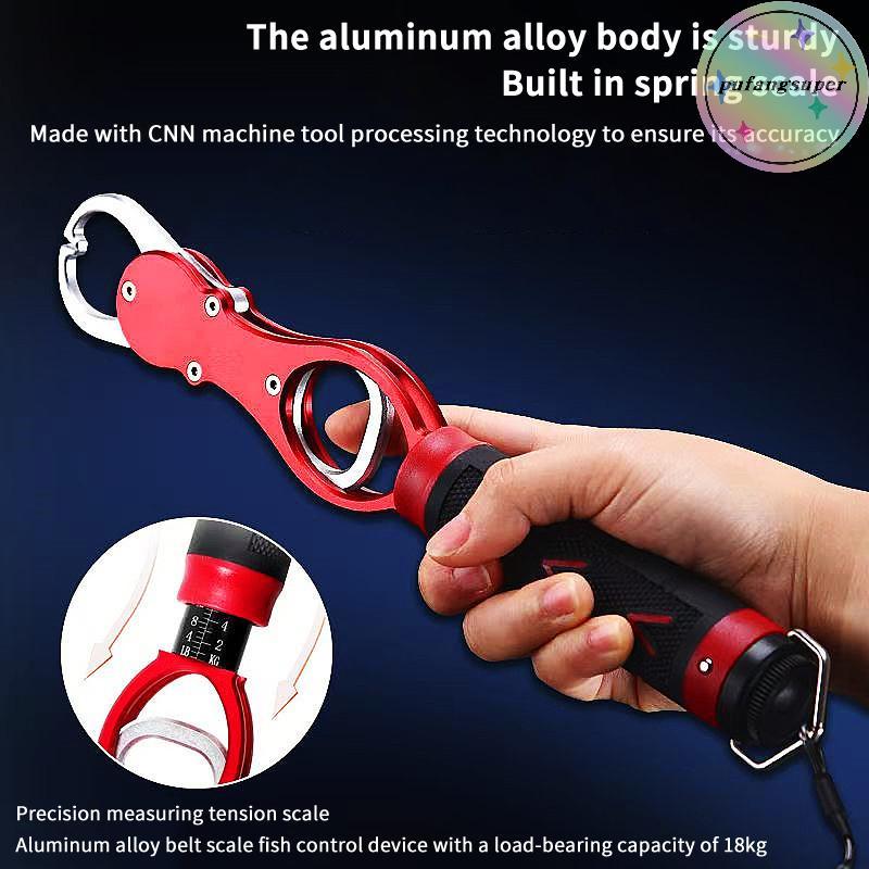 Pufangsuper ตกปลา Lip Gripper ปลา Plier Hand Grip อลูมิเนียมแบบพกพาตกปลา Grip Hook Gripper พร้อมน้ํา