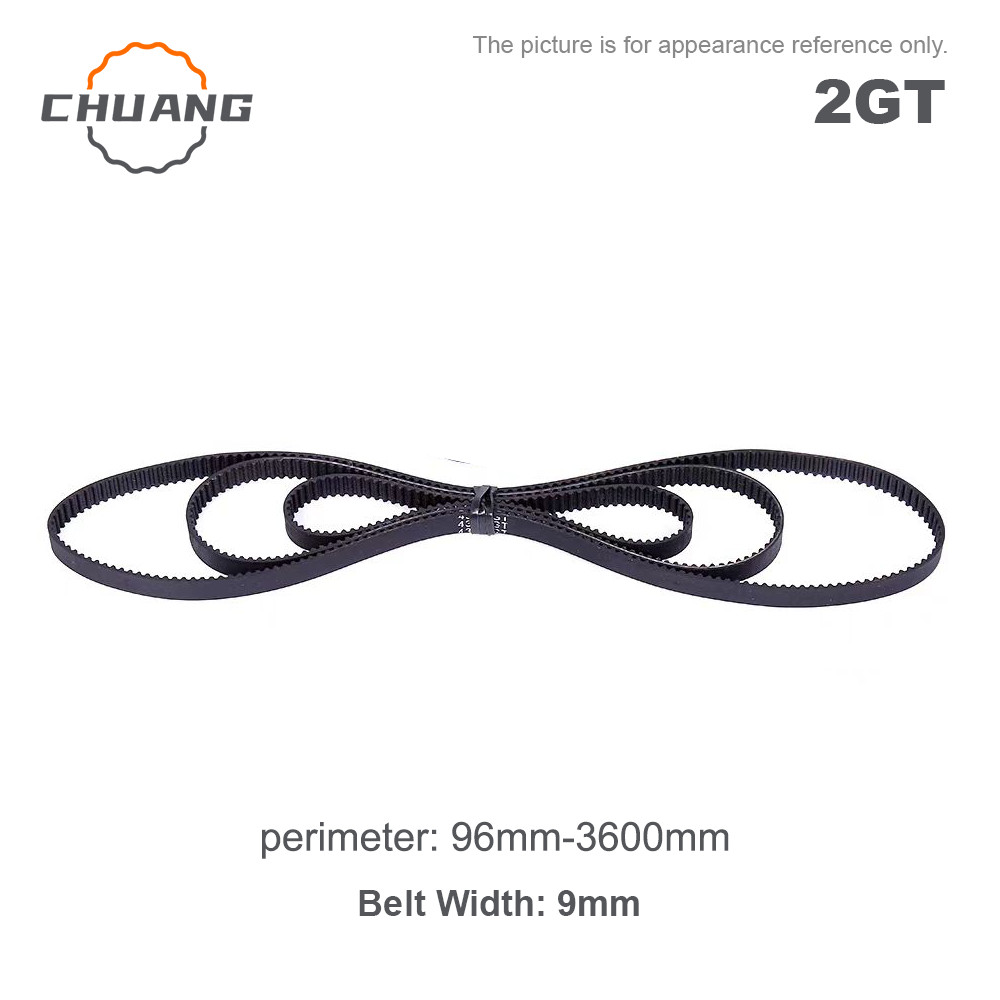 2GT Timing Belt  Rubber Closed Loop Length 96mm~3600mm Width 9mm 2GT Timing Belt