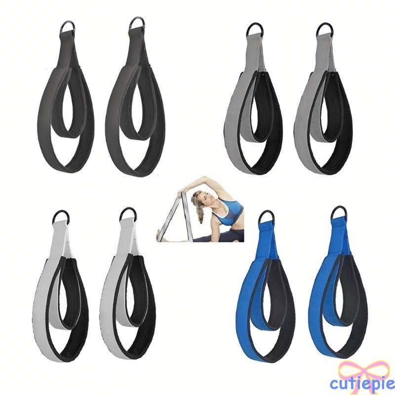 Cutie Pilates Strap 1 คู่ Pilates Double Rings Strap Yoga Strap Pilates Stretch Strap Resistance Ban