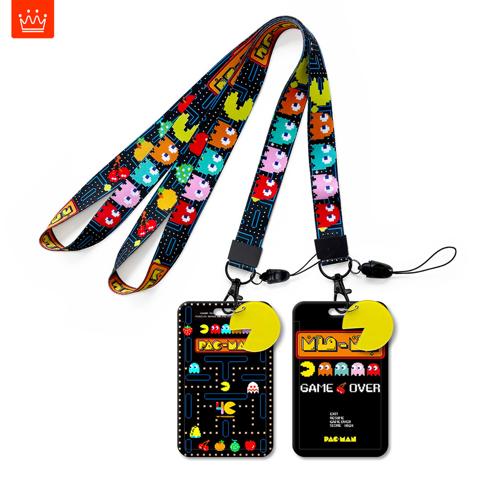 J· สายคล้องคอ Pac-Man วิดีโอเกม ผู้ถือบัตรนักเรียน ป้องกันการสูญเสีย สายคล้องคอโทรศัพท์มือถือ, LN050