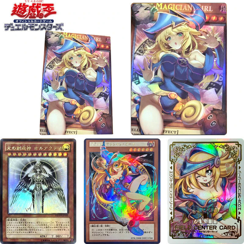 Yu-Gi-Oh! Anime Characters Black Magician Girl DIY Homemade Bronzing Flash Card Toys Collection Card Christmas Birthday