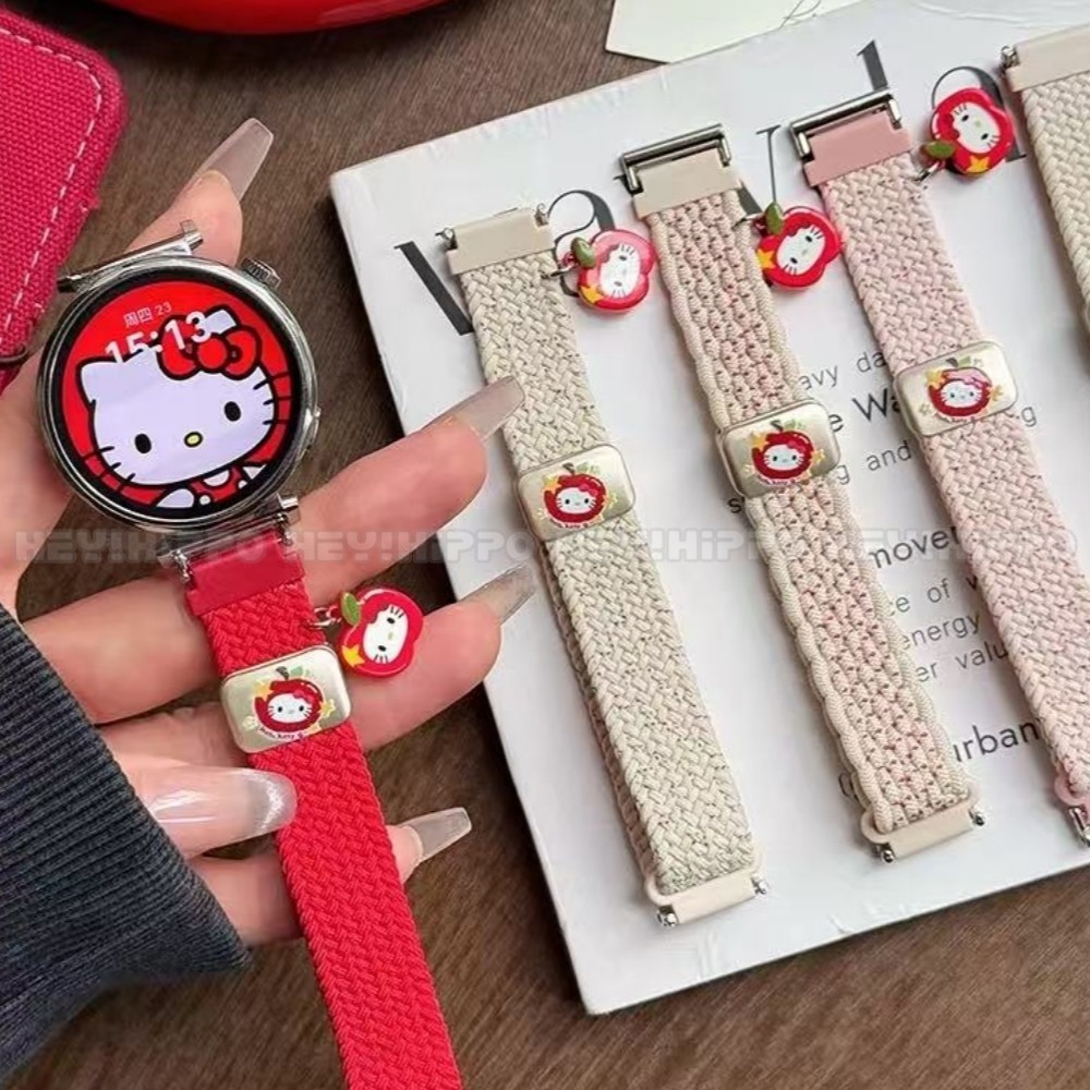 เหมาะสําหรับ Huamei amazfit Active/2/BIP lite/3/pro/BIPU/pro/สายไนลอนทอ amazfit GTS/2/gts2mini/GTS 3/4/4mini/biS/BIPU/หัวเข็มขัดแม่เหล็ก 20 มม.สายรัด