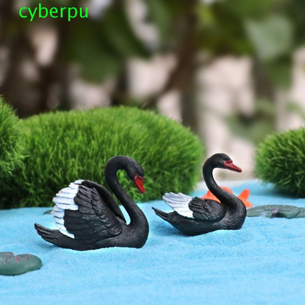 CYBERPULLSE Swan Miniatures, Craft Cute Goose Model, Mini Animal DIY Lover Swan Jewelry Garden