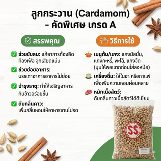 ลูกกระวานเทศ | 白豆蔻 | Cardamom by SS(Super Spice) เกรดพรีเมียม