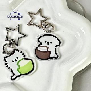 พวงกุญแจ โซ่พวงกุญแจ น่ารักKey Chain keyringสาย ลูกแมว ลูกสุนัข อะคริลิค จี้โทรศัพท์ การ์ตูน คู่ โซ่โทรศัพท์