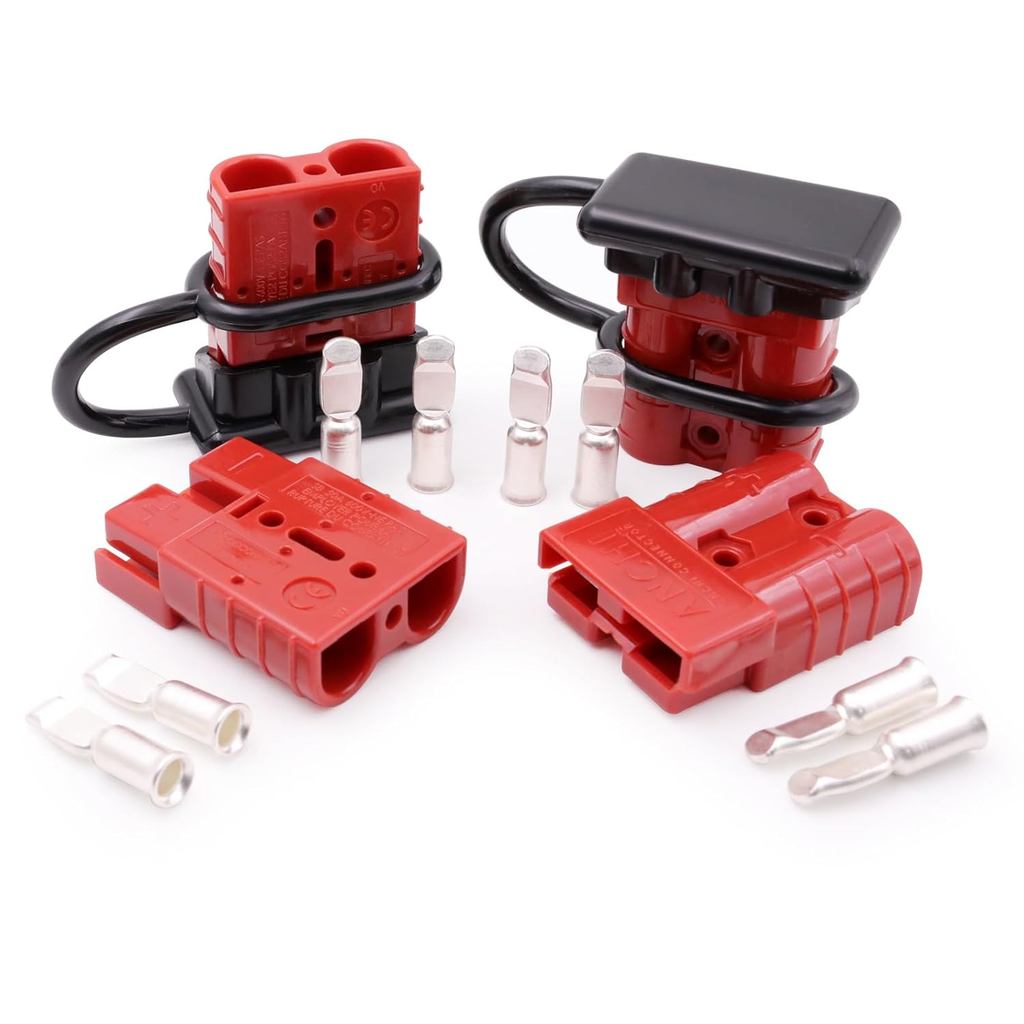 ขั้วต่อสายไฟ 4 แพ็ค, 50A ชุดปลั๊กสายรัดสายไฟสําหรับ 10-12 สายเกจ, 12V ถึง 36V แบตเตอรี่ Quick Connec