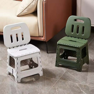 SPING เก้าอี้พับมีพนักพิง เก้าอี้พลาสติกพกพา น้ำหนักเบาพกพาส…