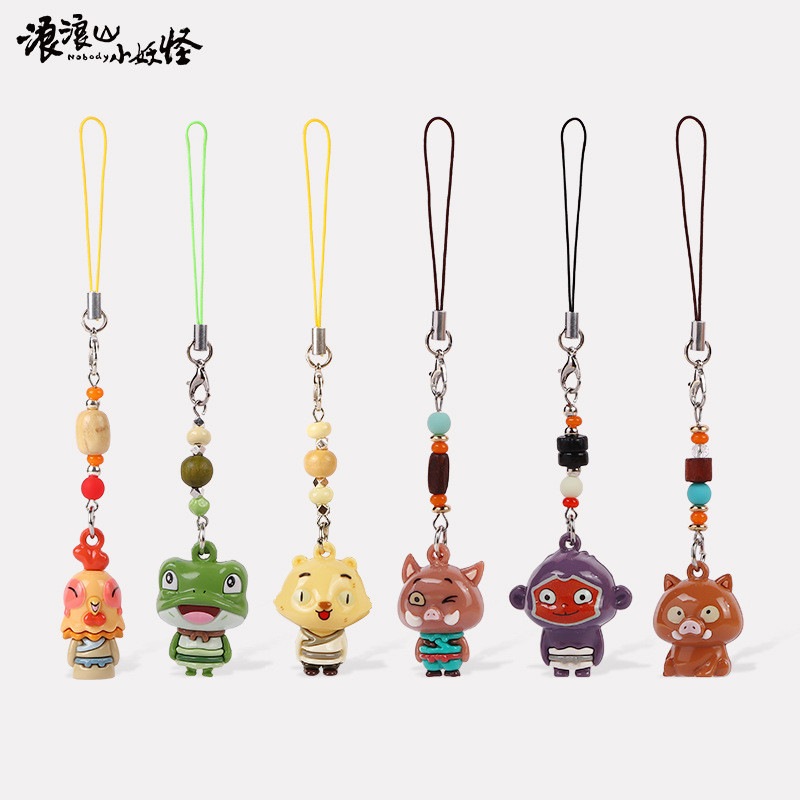 ของแท้ Langlang Mountain Little Monster Mini โทรศัพท์มือถือ Lanyard จมูกขนาดเล็ก Ga จี้หูฟังจี้พวงกุ