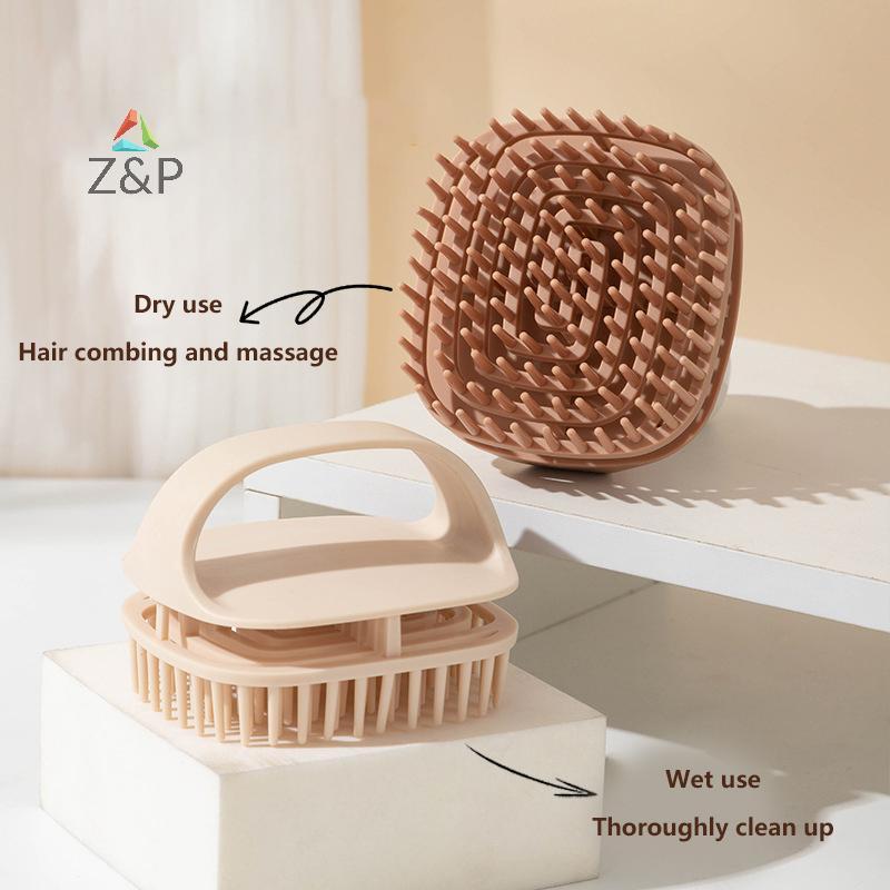 Z&P แปรงแชมพูอาบน้ํานวดหนังศีรษะหวีทําความสะอาดหนังศีรษะในครัวเรือนรังแคแปรงอาบน้ําร้านทําผมเครื่องมือทําผม COD