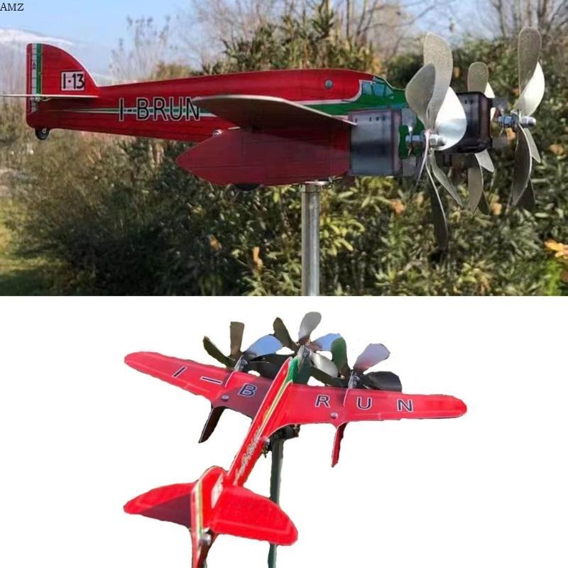 AMZ โลหะ Spinner เครื่องบิน Windmill Wind Spinner ลมพลังงานประติมากรรม Wind Spinners สําหรับตกแต่งกล