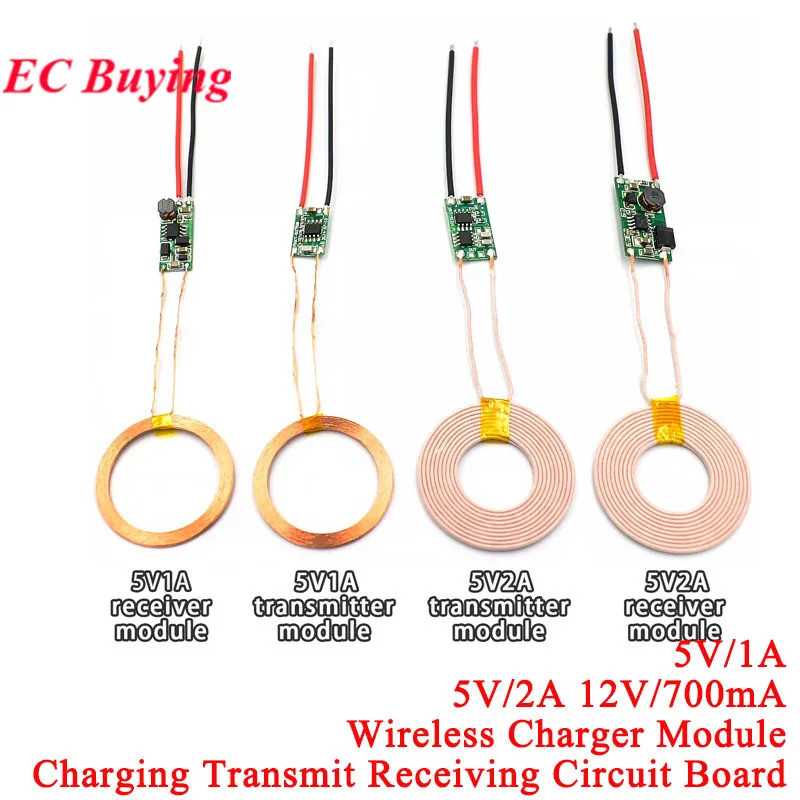 5V 1A/2A 12V/700mA Wireless Charger โมดูลเครื่องส่งสัญญาณตัวรับสัญญาณ Terminal Circuit Board ชาร์จ D