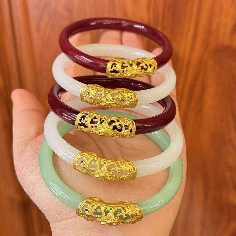 สร้อยข้อมือแฟชั่น ทั้งหมด-จับคู่ สร้อยข้อมือกริ๊งหญิงใหม่สไตล์จีนแห่งชาติอินเทรนด์ รุ่ยอี๋ นางสนมสร้อยข้อมือโบราณสีแก้วจิตรกรรมงานฝีมือที่มีสีสันแฟนเครื่องประดับฤดูร้อ 25.11.27