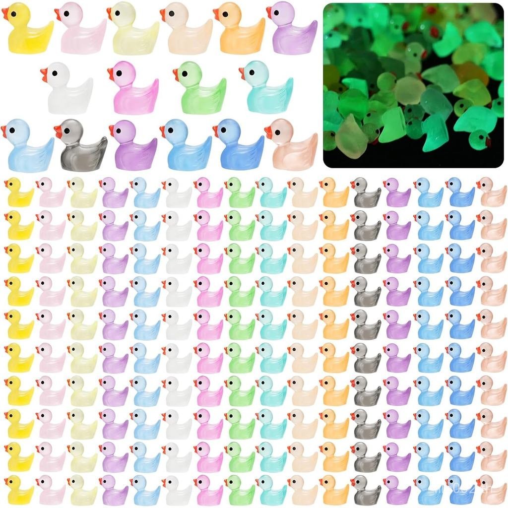 240 ชิ้น Luminous Mini เรซิ่นเป็ด,Tiny Duck Glow in The Dark,Little Ducks,เป็ดขนาดเล็กซ่อน,Miniature