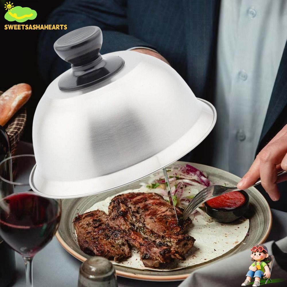 SWEETSASHA ฝาครอบหม้อกลม, แซนวิชสแตนเลสสเต็กกระทะครอบคลุม, เครื่องครัวสากลชีสละลายแผ่นเหล็กโดมเบอร์เกอร์ฝาครอบครัวทําอาหาร