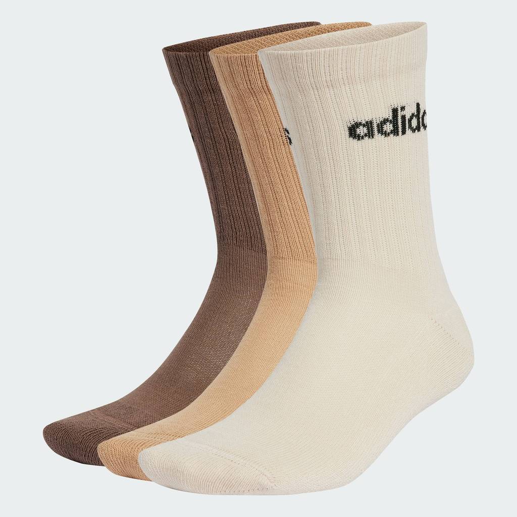 adidas Lifestyle Linear Crew Cushioned Socks 3 Pairs Unisex White IZ0106