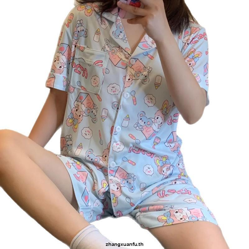 Under the sea summer set แขนสั้น ขาสั้น ชุดนอนโนบรา Call it a day