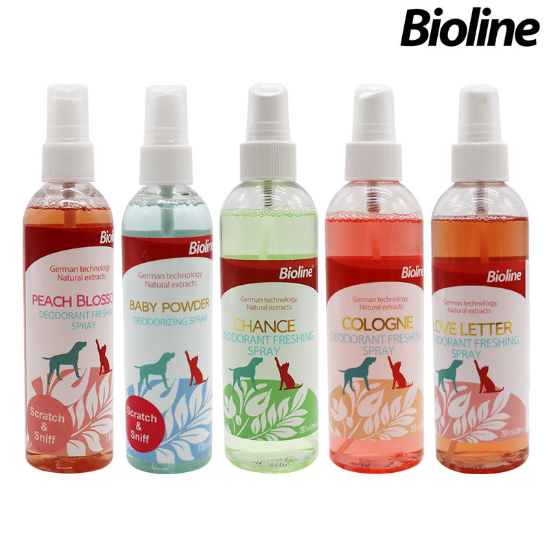 Bioline Pet Perfume Set For Dogs Cat Shops ในครัวเรือนหลายกลิ่นหอม 118/207/9ml