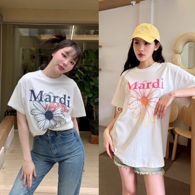 COD✅(จัดส่งตลอด 24 ชั่วโมง） ใส่สบายไม่ร้อน ทรงoversize MARDI  TAG MARDI