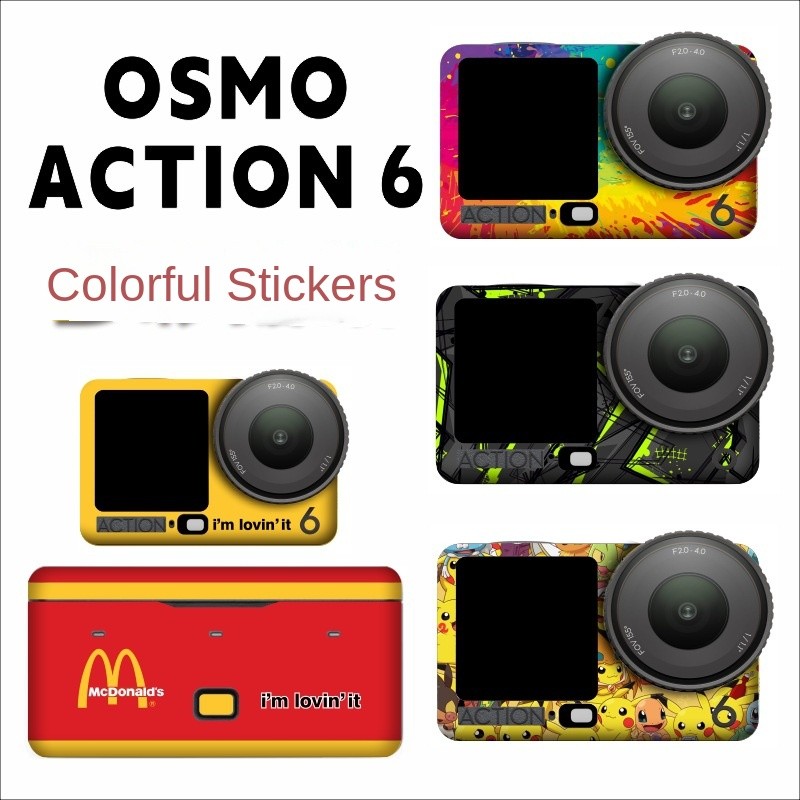 StartFly ที่ใช้งานได้ DJI DJI Osmo Action6 สติ๊กเกอร์กล้องกีฬา รวมทุกอย่าง บัตเลอร์เปลี่ยนสีอุปกรณ์เสริม