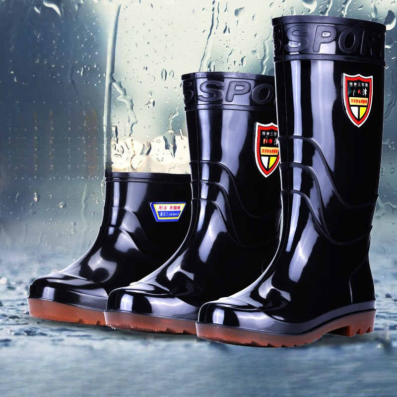 ทนต่อการสึกหรอเนื้อวัว Tendon-Soled รองเท้ากันฝนผู้ชายผู้หญิง Warm Acid-Alkali-Resistant รองเท้ากันฝ