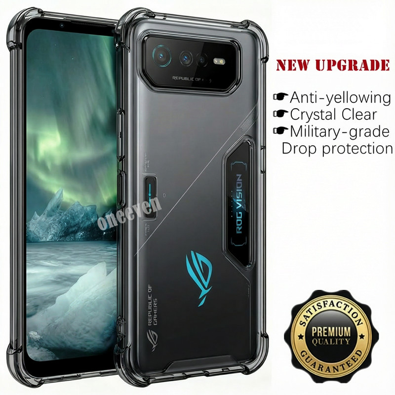 สําหรับ ASUS ROG โทรศัพท์ 6 6pro Pro 6D Ultimate Batman Edition ซิลิโคนนุ่มโปร่งแสง Black Jelly กรณีโปร่งใสทหารเกรด Anti-Scratch ทนปกหลัง