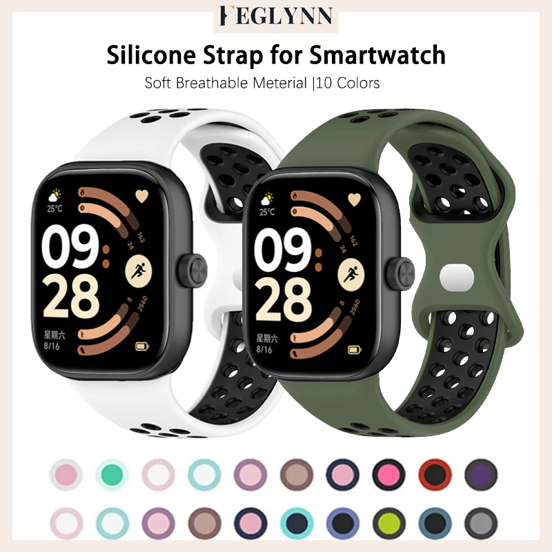 สายซิลิโคน for Xiaomi Redmi Watch 6 6 Active/Lite/5/4 / for อุปกรณ์เสริมวงกีฬาที่หายใจได้ Xiaomi Band 10 9 Pro 8 Pro