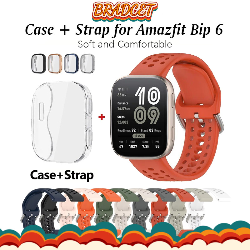 กรณี TPU + สายซิลิโคน for Smartwatch Amazfit Bip 6 Strap Case ปกป้องจอครอบคลุมเต็ม อย่างเป็นทางการ