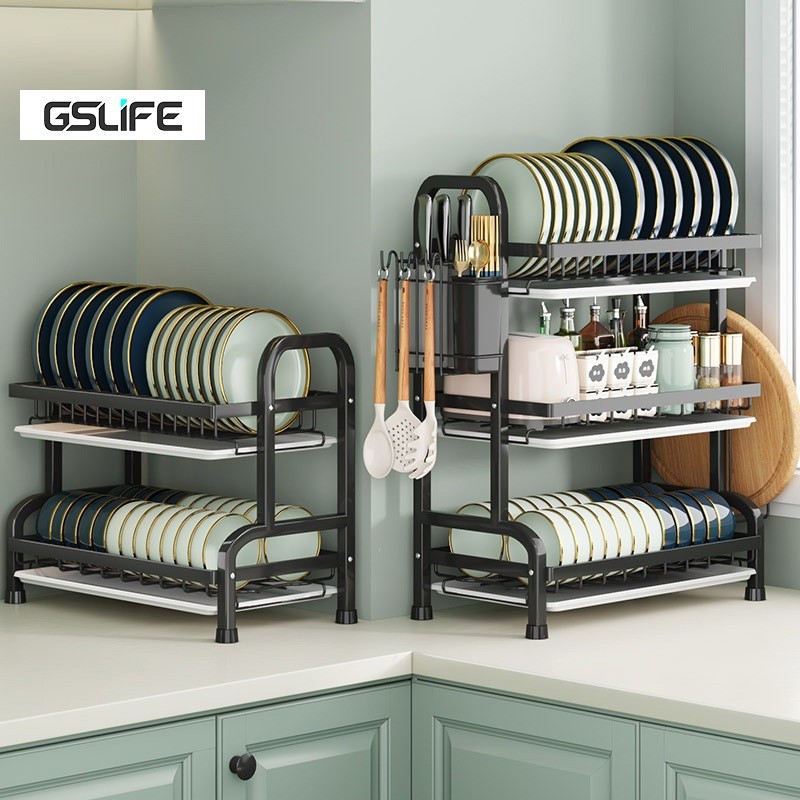 GSlife ชั้นวางจาน 2/3ชั้น ชั้นวางของในครัว kitchen dish racks