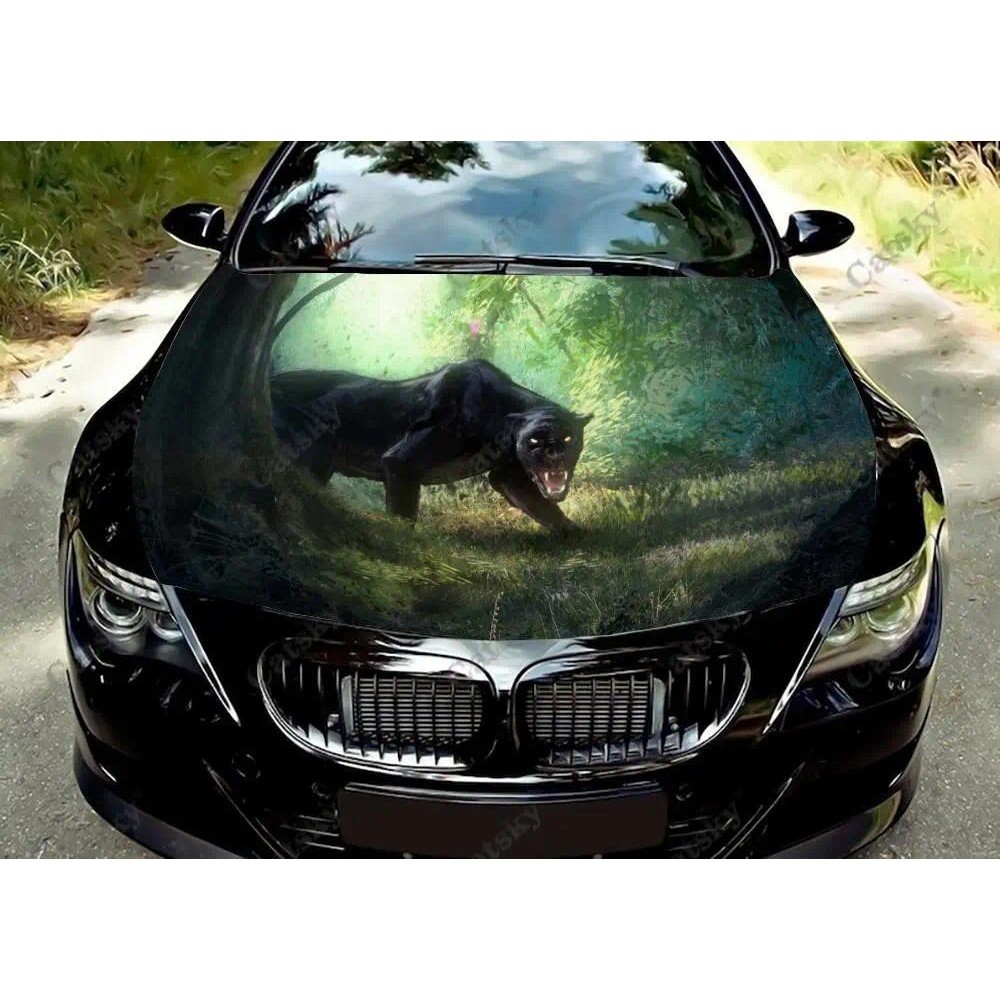 Panther สัตว์รถ Hood Wrap สีไวนิลสติกเกอร์ Decal รถบรรทุกกราฟิก Bonnet ที่กําหนดเองสติกเกอร์ตกแต่งรถ