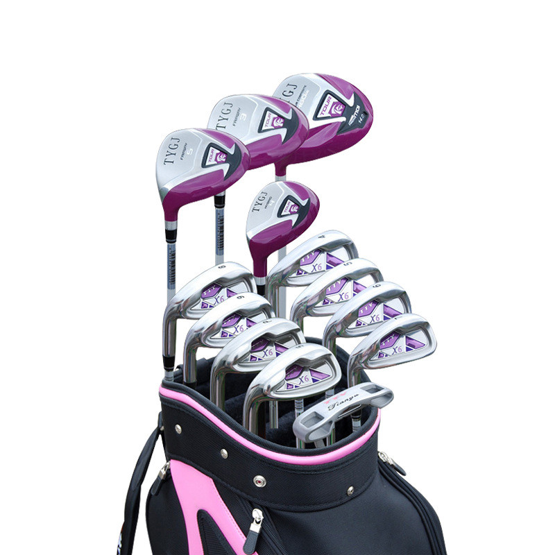 Golf Club Womens Left-Hand Training Club Full Set 13 Steel Rods Carbon Backhand Junior Intermediate 