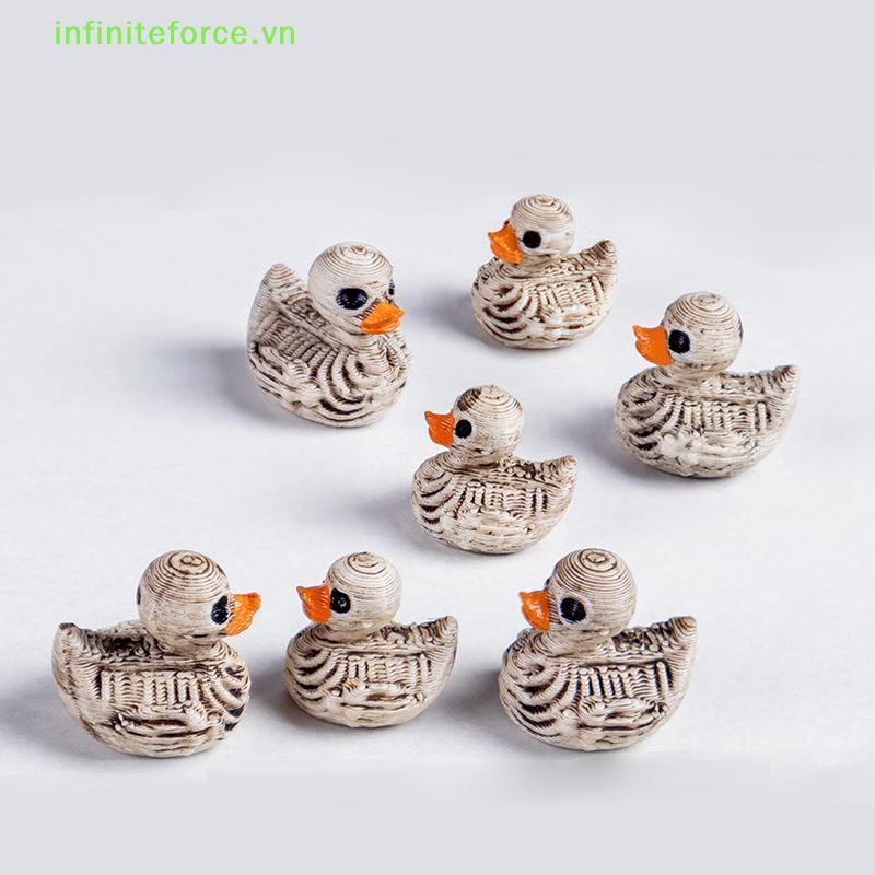 INVN 5PCS Mini Ducks Skeleton ตกแต่งฮาโลวีนเรซิ่นน่ากลัวเป็ด Miniatures ตกแต่งบ้านFigurines Micro La
