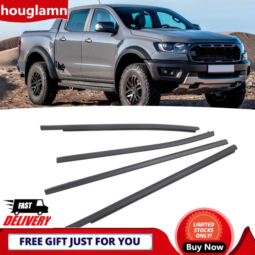 Houglamn Houglamn รถประตูหน้าต่าง Weatherstrip สำหรับ Ranger PX2 PX3 Wildtrak XLT XL 4 ชิ้นด้านนอก T