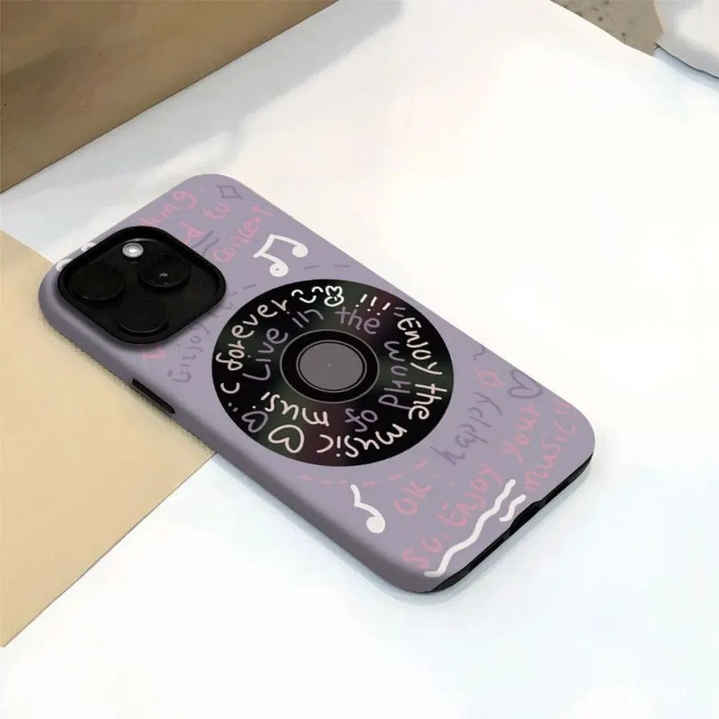 สองชั้นสองในหนึ่งเดียวโทรศัพท์มือถือเคสแข็งบันทึกสีดําแสงหรูหราเหมาะสําหรับiPhone 14 15 16 17 pro ma