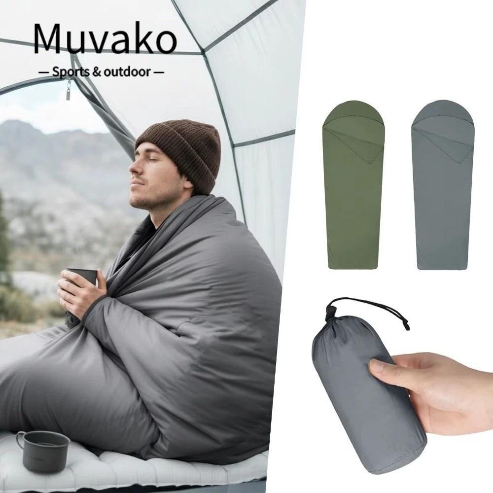 MUVAKO ถุงนอน, ไนลอน Ultralight Sleeping Bag Liner, Outdoor Single Travel Hotel Warm Inner Liner Cam