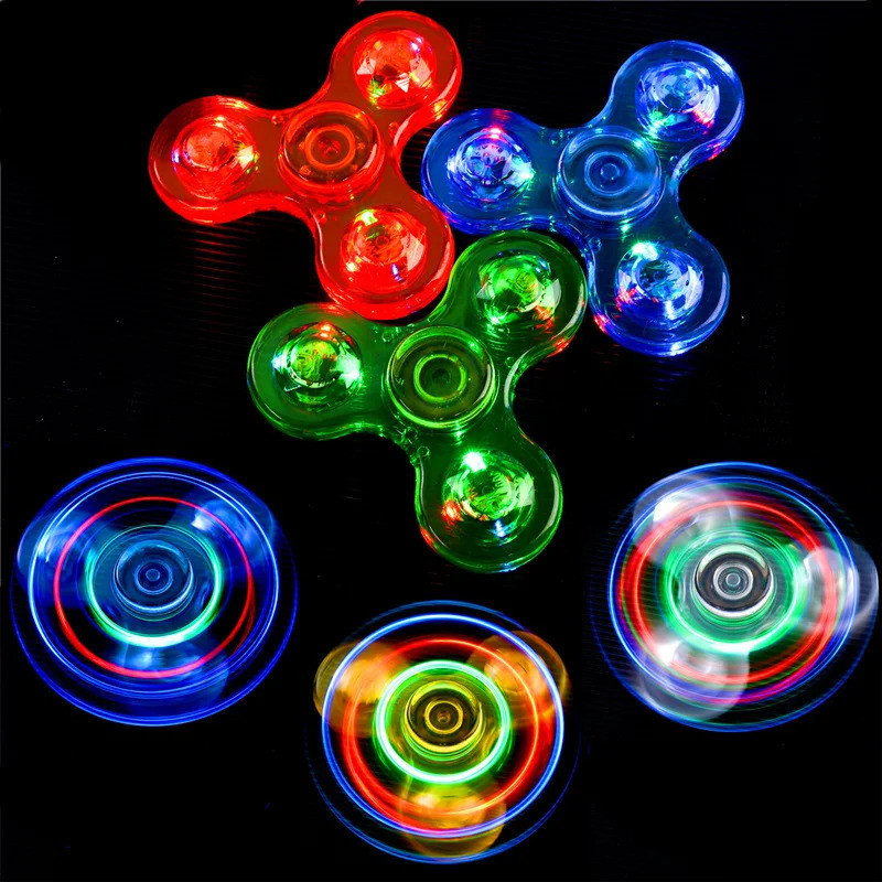 Finger Spinner คริสตัลใส Led Light Colourful Light-up Finger Spinner วัสดุ Pvc Finger Spinner ของเล่